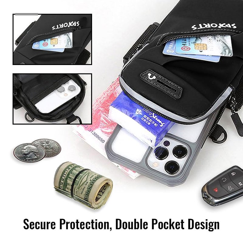 Optifit ® Armband for Mobile Phone Running with Detachable Strap and Keychain, Waterproof Multi Mini Sling Bag, Reflective Phone Bag for iPhone 14, 13, Large capacity Arm Band for Within 7in 's Mobile - Image 4