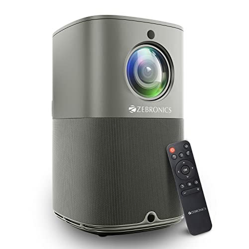 ZEBRONICS PIXAPLAY 18, Smart LED Vertical Projector, 3800 Lumens, 4K Support, Dolby Audio, 200 inch Screen Size, HDMI, USB, WiFi, Supports Bluetooth, 1080p Native, Electronic Focus, APP Support - Image 1