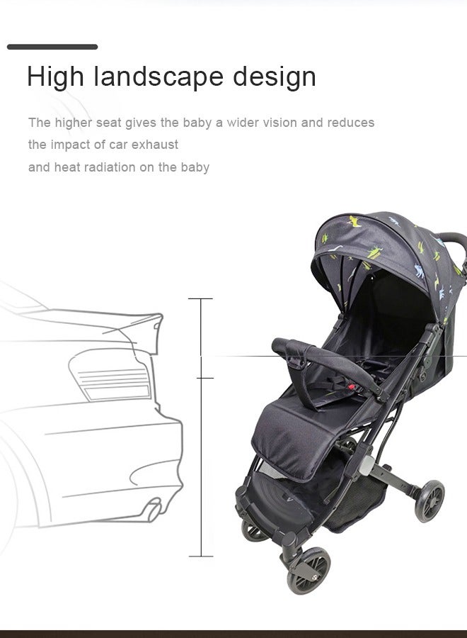 كيديليو عربة أطفال مدمجة قابلة للطي، متوافقة مع مقعد السيارة، عربة أطفال خفيفة الوزن مع مظلة كبيرة الحجم، مساحة تخزين كبيرة جدًا - وردي - Image 4