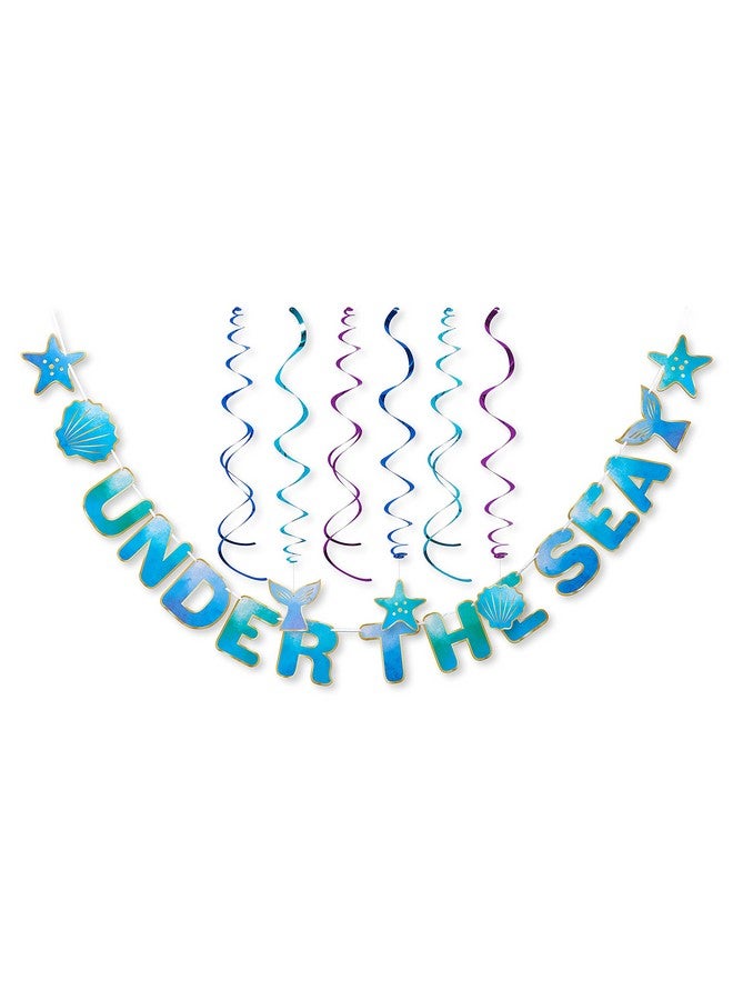 American Greetings Mermaid Party Supplies, Banner Decoration Kit (7-Count) - Image 1