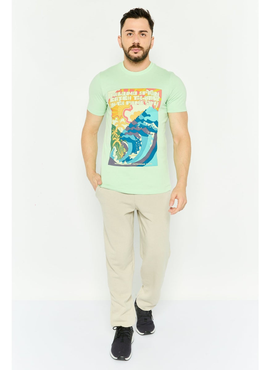 Puma x Palomo Men Sportswear Fit Short Sleeve Training T-Shirt, Mint Green Combo  - Image 2