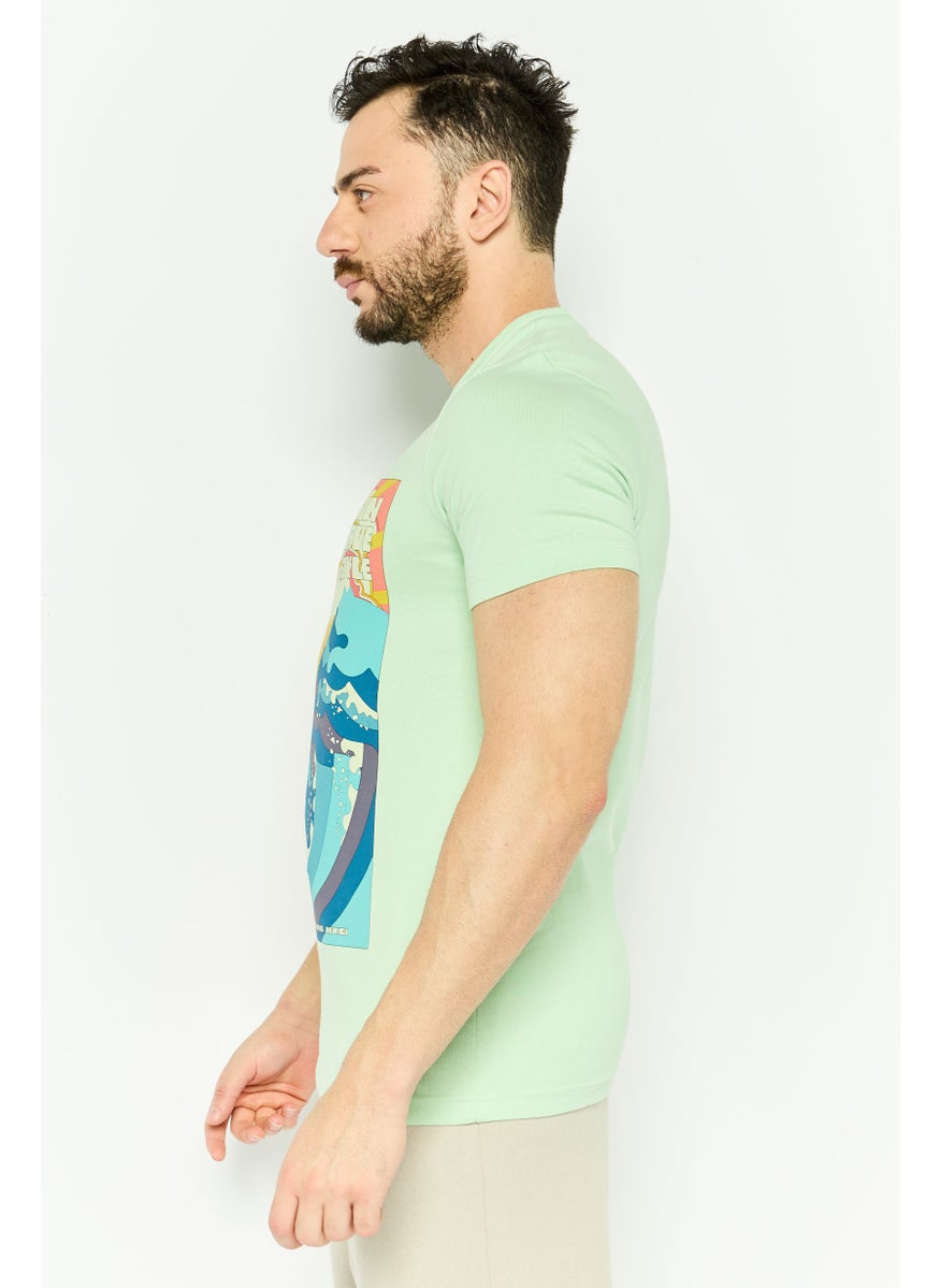 Puma x Palomo Men Sportswear Fit Short Sleeve Training T-Shirt, Mint Green Combo  - Image 3