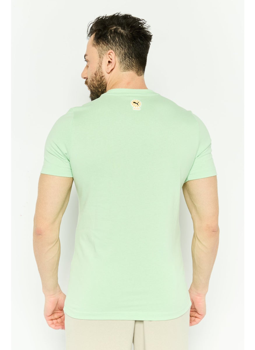Puma x Palomo Men Sportswear Fit Short Sleeve Training T-Shirt, Mint Green Combo  - Image 4