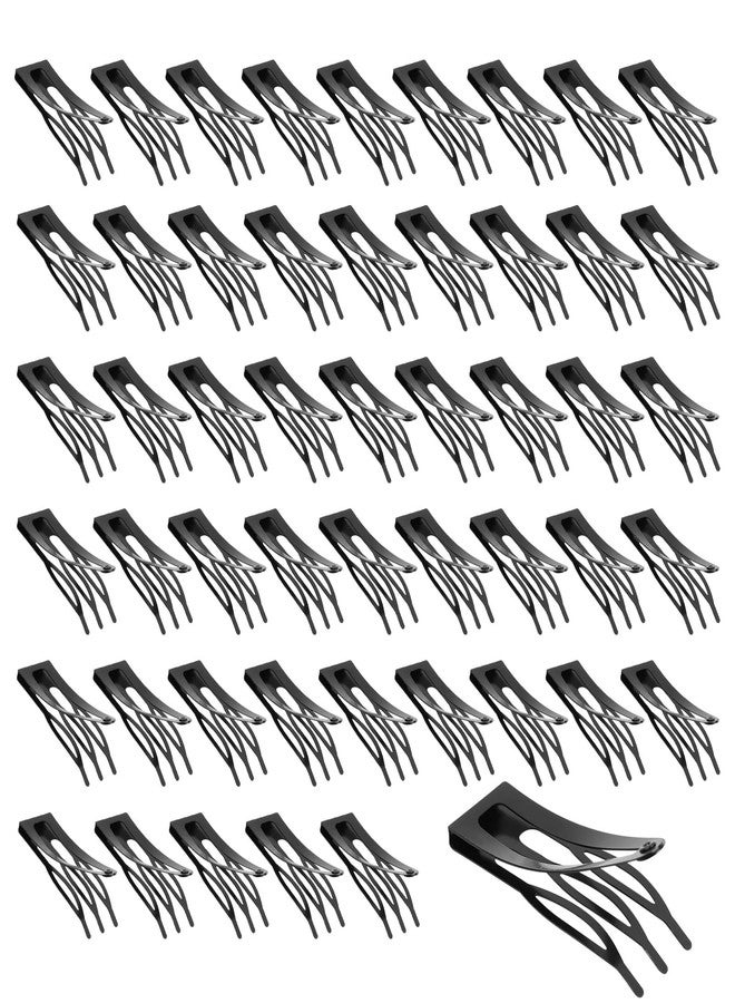 FRAMAD 50PCS Double Grip Hair Clips for Thick Fine Hair, 3 Prong Metal Snap Barrettes for Women Girls - Image 1