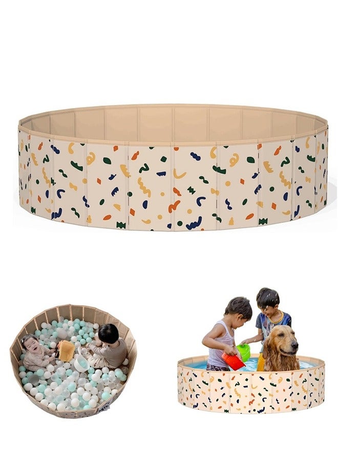 JOGAMS Foldable Ball Pit for Babies and Dogs Round Play Pool Durable Polyester Indoor Outdoor Baby Ball Pit Portable Design for Nursery Bedroom Game Room 47 x 12 Inches - Image 1