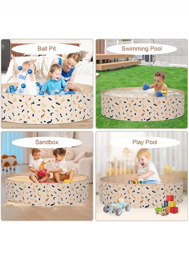 JOGAMS Foldable Ball Pit for Babies and Dogs Round Play Pool Durable Polyester Indoor Outdoor Baby Ball Pit Portable Design for Nursery Bedroom Game Room 47 x 12 Inches - Image 3
