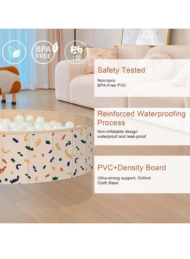 JOGAMS Foldable Ball Pit for Babies and Dogs Round Play Pool Durable Polyester Indoor Outdoor Baby Ball Pit Portable Design for Nursery Bedroom Game Room 47 x 12 Inches - Image 5