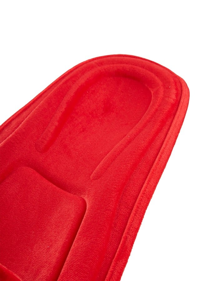 ComfyCarry 2 in 1 Feeding Pillow Velvet Fabric | Breastfeeding Pillow | Infant Carrier | New Born Carrier | Nursing Reclined Carrier (Red) - Image 4