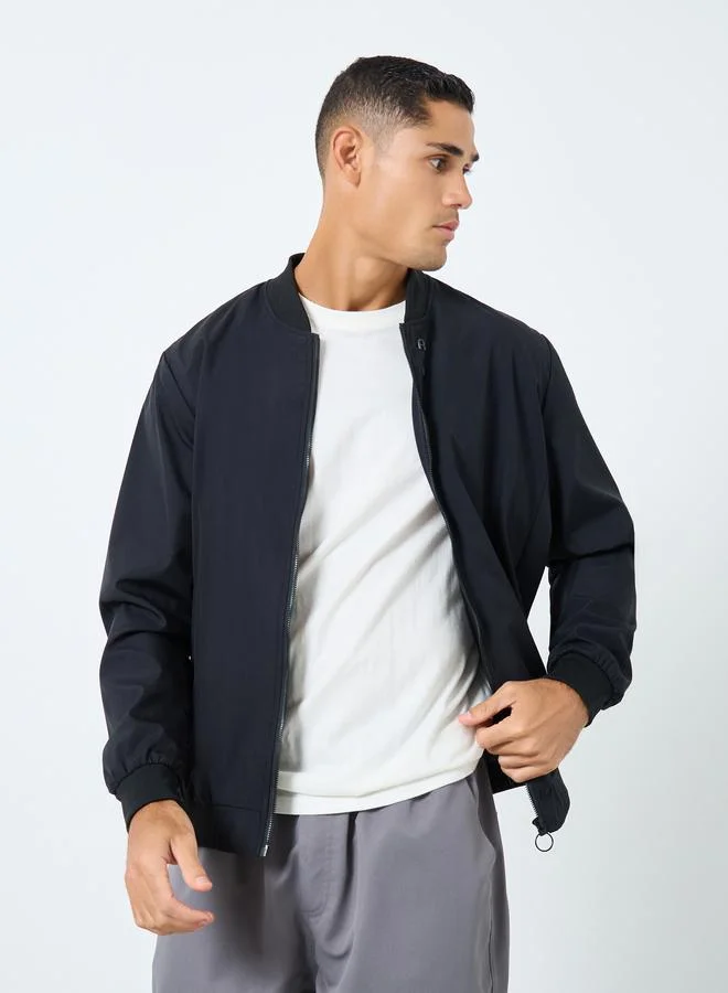 Take Two Take Two Men Black Solid Bomber Jacket