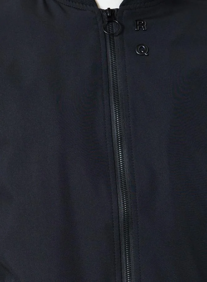 تايك تو Take Two Men Black Solid Bomber Jacket