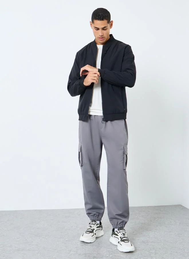 Take Two Take Two Men Black Solid Bomber Jacket