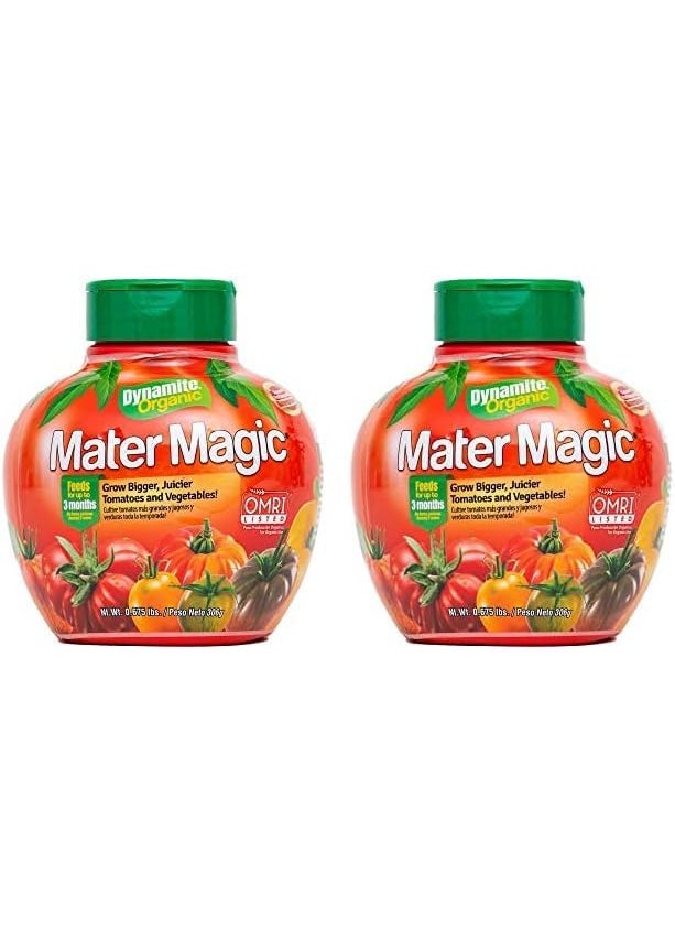 Dynamite Dynamite Mater Magic  Organic Tomato Fertilizer for Bigger Juicier Tomatoes and Vegetables OMRI Listed Nitrogen and CalciumRich Plant Food  675 Pound Container with Shaker Lid Pack of 2  - Image 1