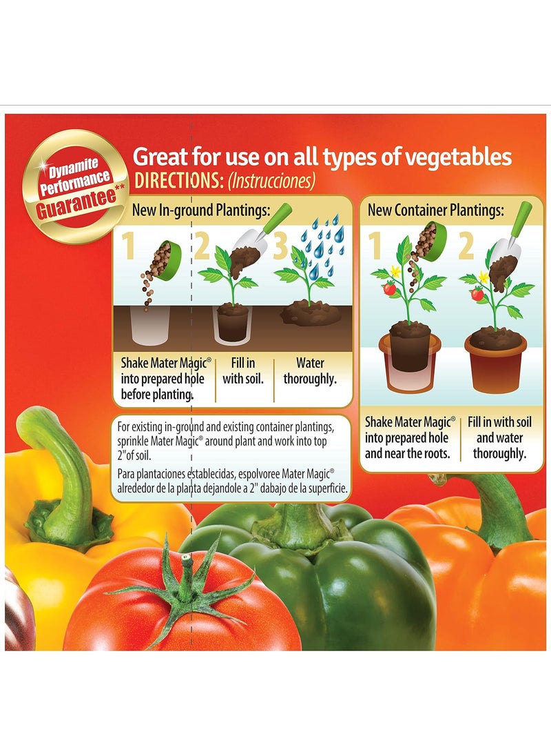 Dynamite Dynamite Mater Magic  Organic Tomato Fertilizer for Bigger Juicier Tomatoes and Vegetables OMRI Listed Nitrogen and CalciumRich Plant Food  675 Pound Container with Shaker Lid Pack of 2  - Image 4