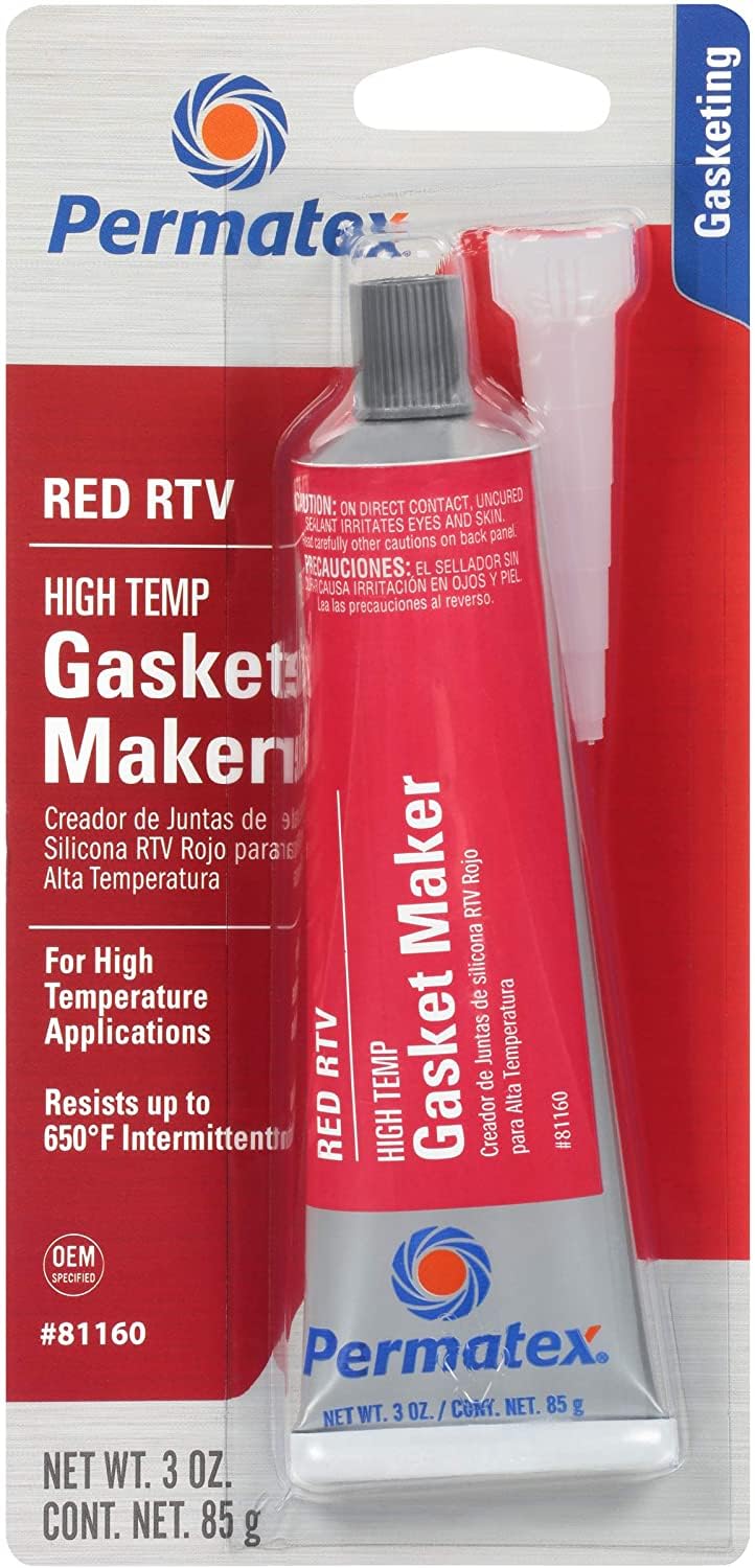 Permatex 81160 Hi-Temp Red Form-A-Gasket Silicone Sealant. 3 oz. - Image 1