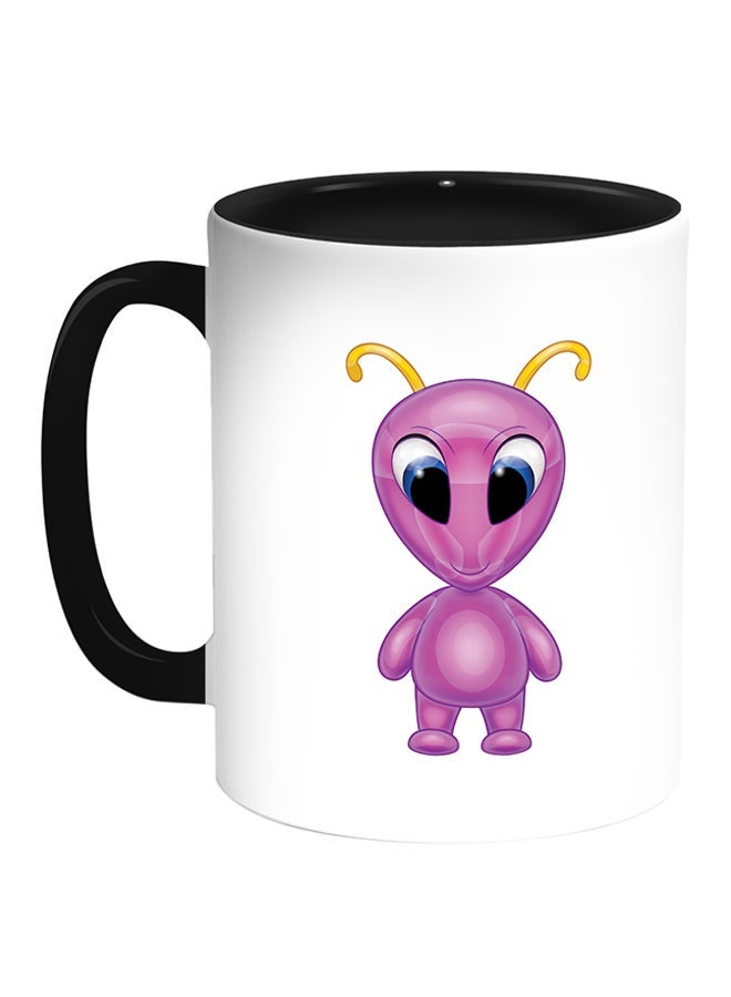 RYN Cartoon Printed Coffee Mug White/Black 11ounce