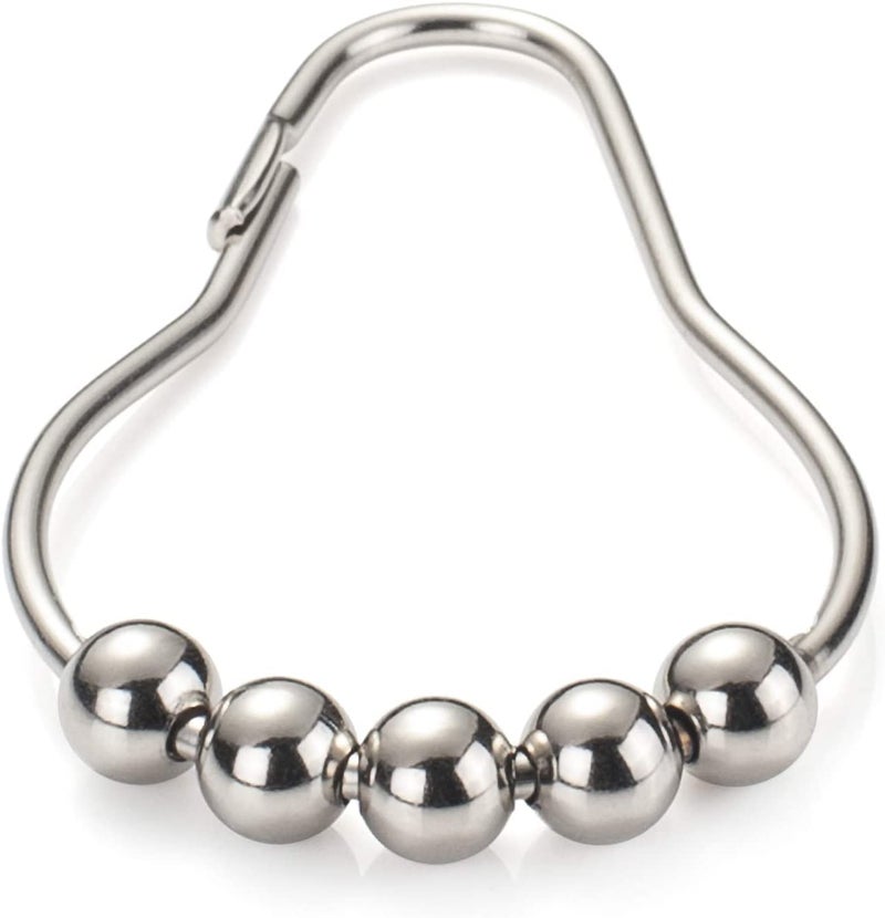 Style Keepers 45 Pcs Shower Curtain Hook Rings, Stainless Steel Roller Balls Bath Curtain Rings for Bathroom Shower Curtain Rods, Rust-Resistant Shower Curtain Hooks Rings for Bathroom (7 x 3.5 cm, Silver) (45) - Image 5