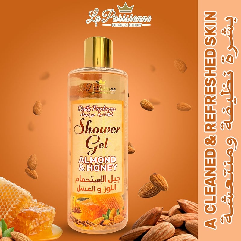 ECOLYTE+ La Parisienne Premium Luxury Shower Gel with Almond & Honey - 500 ml - Image 4