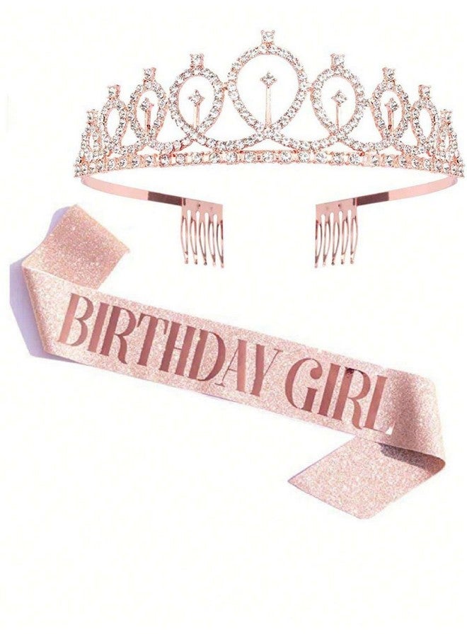 YouBella شريط عيد الميلاد وتاج مجوهرات يوبيلا الأنيق - عبوة من 2 قطعة | تاج فتاة عيد الميلاد | هدايا عيد الميلاد لأفضل صديقة/أخت (ذهب وردي) - Image 1