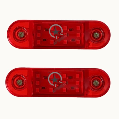 APSMOTIV 2PCS LED Side Marker Lights, 12V Waterproof Trailer Marker Light Red Universal Clearance Lights Surface Mount for Trucks Trailer RV Camper Boat Marine - Image 1