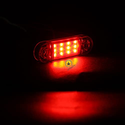 APSMOTIV 2PCS LED Side Marker Lights, 12V Waterproof Trailer Marker Light Red Universal Clearance Lights Surface Mount for Trucks Trailer RV Camper Boat Marine - Image 2