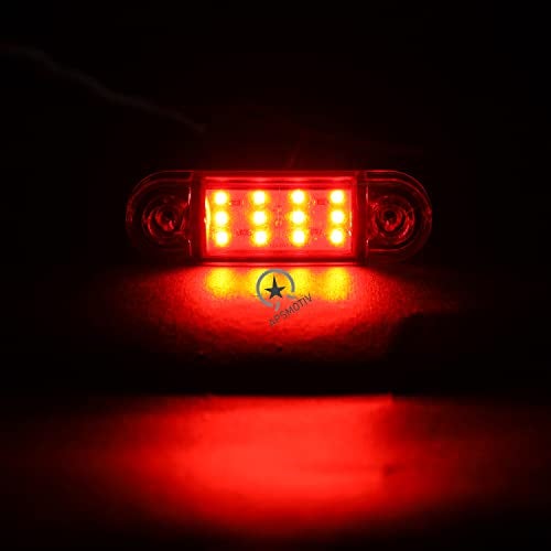 APSMOTIV 2PCS LED Side Marker Lights, 12V Waterproof Trailer Marker Light Red Universal Clearance Lights Surface Mount for Trucks Trailer RV Camper Boat Marine - Image 3