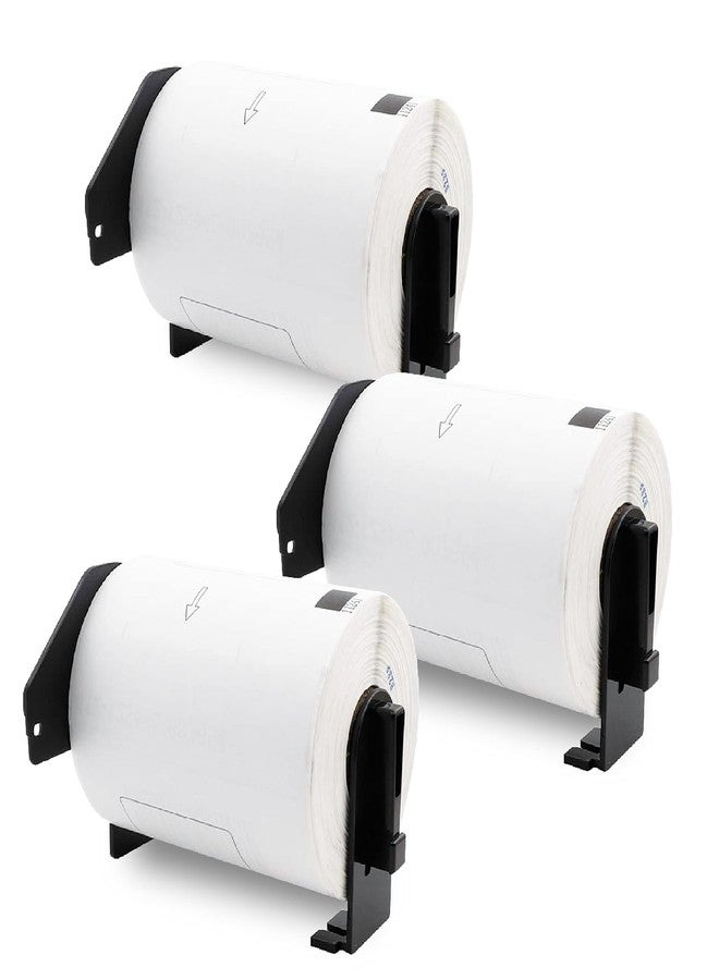 Aomya 3 Pack DK-1247 Compatible Die-Cut Wide Format Shipping Mailing Postage Address Labels Paper Roll 4.07" x 6.4" (103mm×164mm) White Labels with 3 Reusable Cartridges use for QL-1100 QL-1110NWB (3) - Image 1