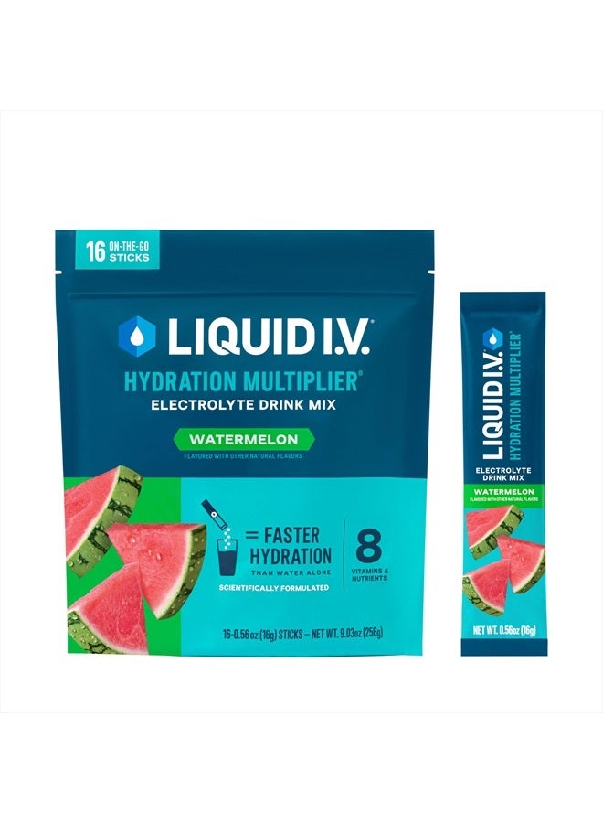 Liquid I.V. ® مضاعف الترطيب® - بطيخ | مسحوق مشروب الإلكتروليت | 1 عبوة (16 حصة) - Image 1