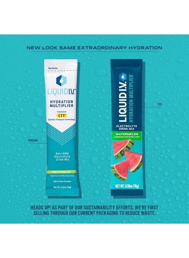 Liquid I.V. ® مضاعف الترطيب® - بطيخ | مسحوق مشروب الإلكتروليت | 1 عبوة (16 حصة) - Image 3