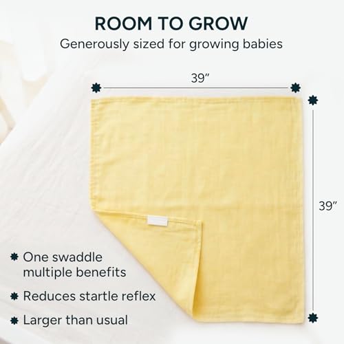NINTARABABY Swaddles - 100% Organic Premium Muslin Cotton, 39" x 39" (100 cm x 100 cm), Ultra-Soft, Breathable & Lightweight, Hypoallergenic, Gifts for Newborn Girls, Pack of 3 - Image 4