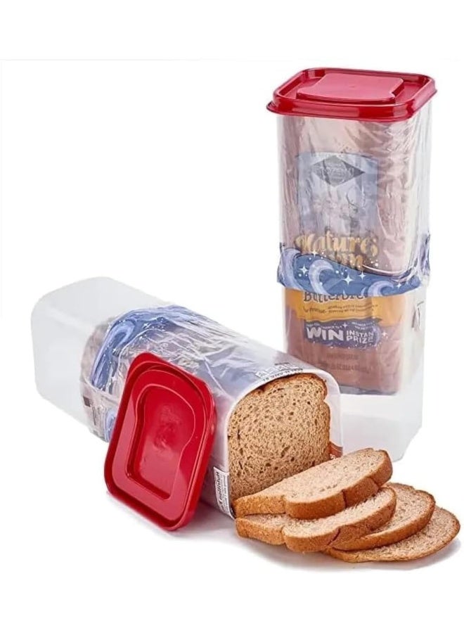 بريميفي صندوق خبز، حاوية خبز بلاستيكية عالمية مع غطاء محكم الغلق، حاويات تخزين الخبز، حافظة خبز الرغيف، موزع خبز طازج خالٍ من البيسفينول أ، 5 لتر - Image 1