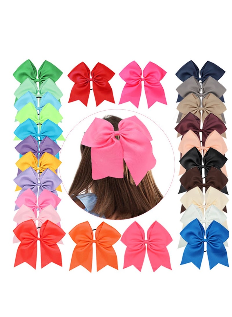 Y&D 26-Piece Children's Headwear Bow Tie Hair Loop Cheerleading Swallowtail Fish Tail Rubber Band 8inch - Image 2