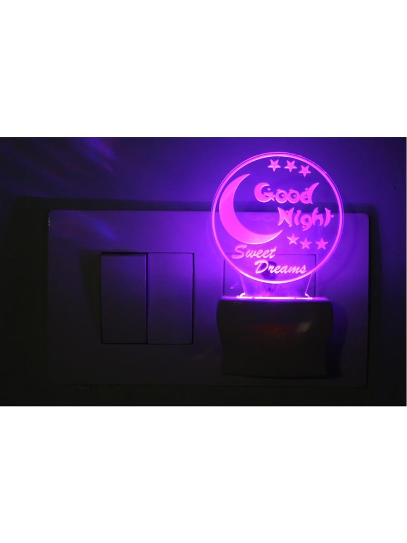 Somil 3D Illusion Effect Good Night Symbol LED Night Lamp, Self Color Changing, Dia: 5 X 10 X 5 Cm - Image 1