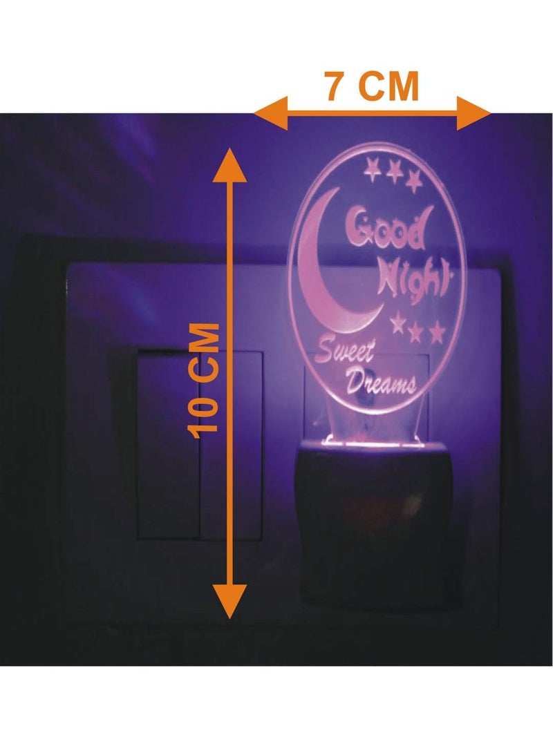 Somil 3D Illusion Effect Good Night Symbol LED Night Lamp, Self Color Changing, Dia: 5 X 10 X 5 Cm - Image 3