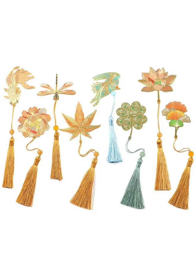 Rose Metal Leaf Bookmark Golden Tone Floral Design Gift For Book Lovers Teachers Students - Image 4