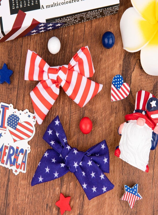 Whaline 4th of July Bow Hair Clips 6Pcs Patriotic Stars and Stripes Barrette Hair Bow American Flag Hairgrips Baby Girls Women Hair Accessories for Independence Day Memorial Day - Image 4
