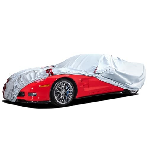 SPORTULI Waterproof Car Covers Replace for 2005–2013 Corvette C6, 6 Layers All Weather Custom-fit Car Cover with Zipper Door & 18 Ponit Windproof Bands for Snow Rain Dust Hail Protection - Image 1
