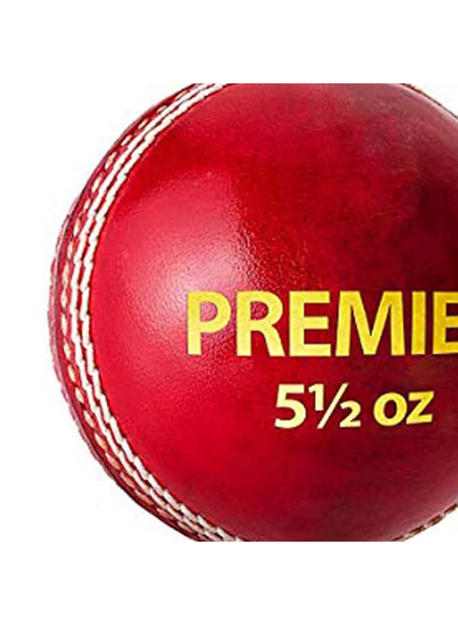 DSC Premier Leather Cricket Ball (Red)| Water Proofed Leather Ball | Suitable for Practice Game | Tournament Game | Top Quality Cork - Image 4