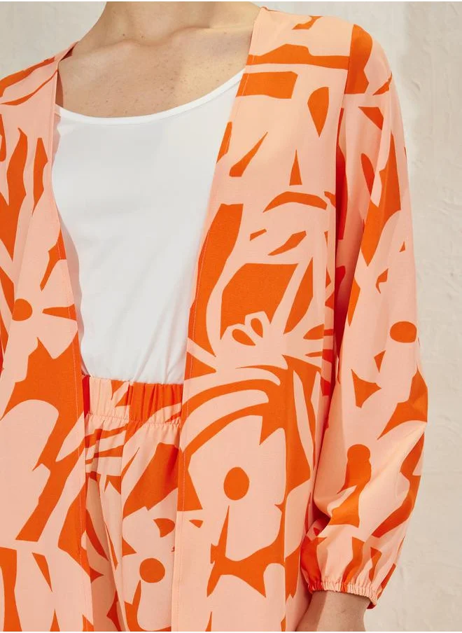 ستايلي 3 Piece Printed Kimono with Cami & Pants Co-Ord Set