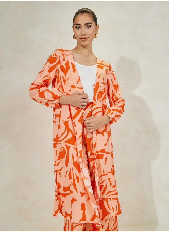 ستايلي 3 Piece Printed Kimono with Cami & Pants Co-Ord Set