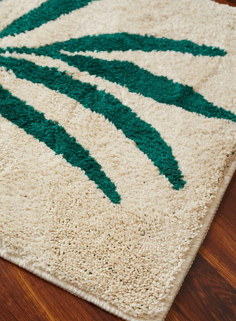 AURORA Printed Leaves Bath Mat