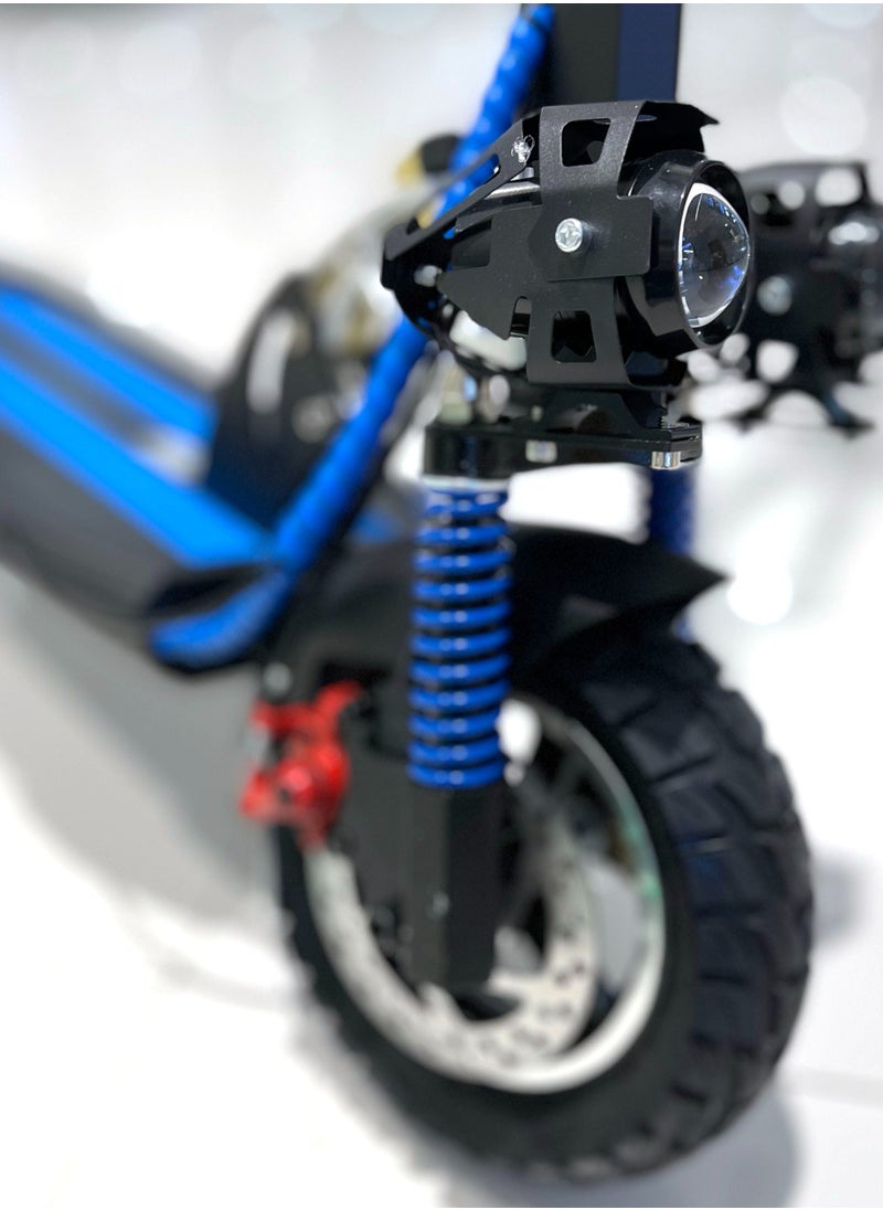 Crony - V10 Pro 1200W High Speed Electric Scooter For adult & Kids 36V/12Ah, Off-Road Tires, Dual Suspension, Front & Rear Disc Brakes, Triple Led Lights, Easy Foldable 21kg Aluminum Frame,Load 120kg，Powerful E-Bike Urban Mobility，Blue - Image 1