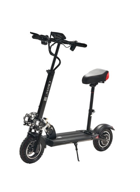 V10 Big LCD 1200W Motor E-Scooter, 48V 12AH Battery, 28–42 MRH Max Speed 20-40KM Range, 10” Off-Road Rubber Tires, Dual Disc Brakes, Front & Rear Suspension, Foldable Aluminum Frame, Triple LED Headlights, LED Base Lighting, Electric Scooter for Adults/Teens with Seat, Heavy Duty 265 lbs Load Capacity, Fast Urban Commuter E-Skateboard for Teens and Adults, Long Range, E-bike with Solid Tires and Easy Folding Design, Fast Urban Commuter Motorized Scooter,Perfect Scooter for Outdoor Adventures, Black