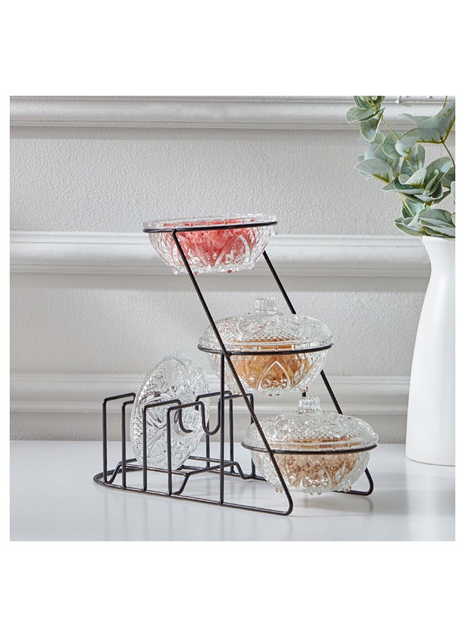 Home Box - Vintage 7-Piece Glass Snack Set 31.6x26.5x14.5 cm - Image 1