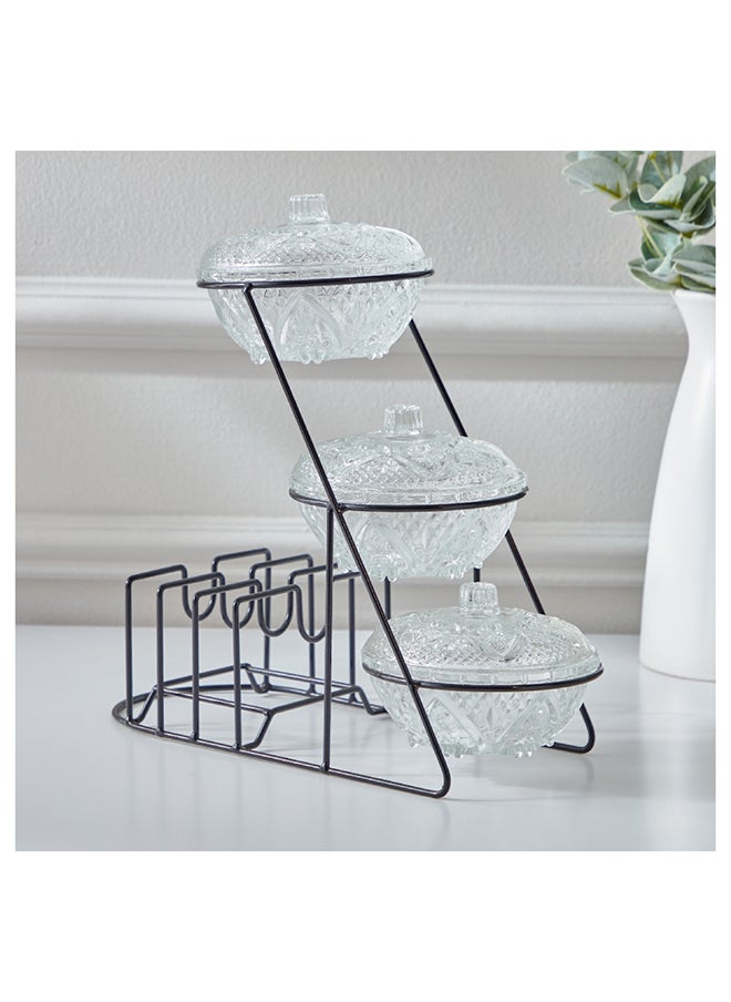 Home Box - Vintage 7-Piece Glass Snack Set 31.6x26.5x14.5 cm - Image 1
