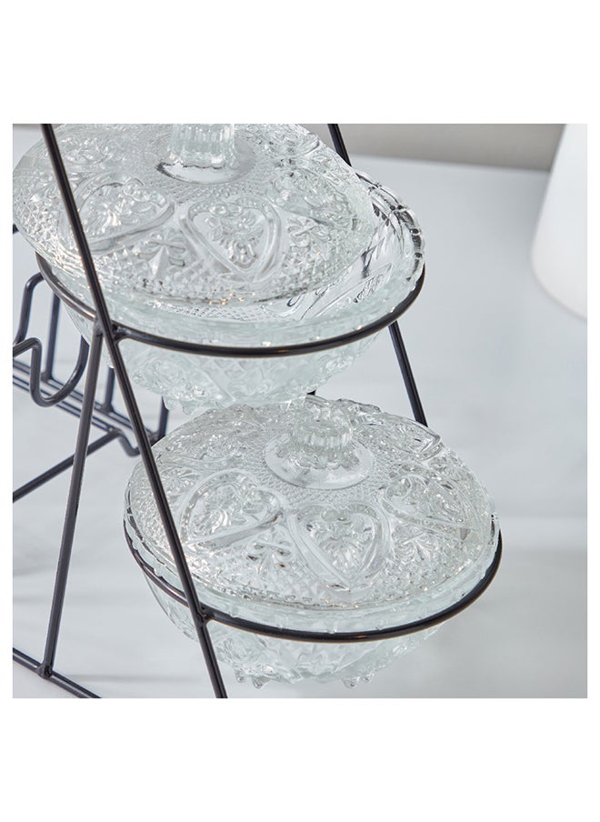 Home Box - Vintage 7-Piece Glass Snack Set 31.6x26.5x14.5 cm - Image 1