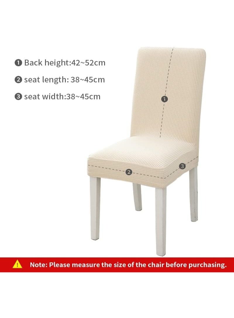 Bukela JZS Dining Chair Covers Set of 6 Stretchable Protector Seat Slipcovers Soft Jacquard Fabric Removable and Washable Fit for Dinning Room, Old Chair, Wedding Ceremony (Beige) - Image 2