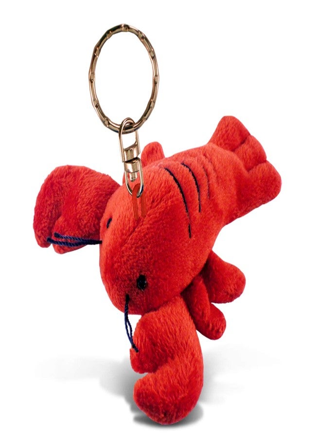 Puzzled Red Lobster Plush Keychain - Super Soft Ocean Animal Stuffed Toy for Backpacks, Purse, Car Keys With Metal Key Ring - 4 Inches - Image 1