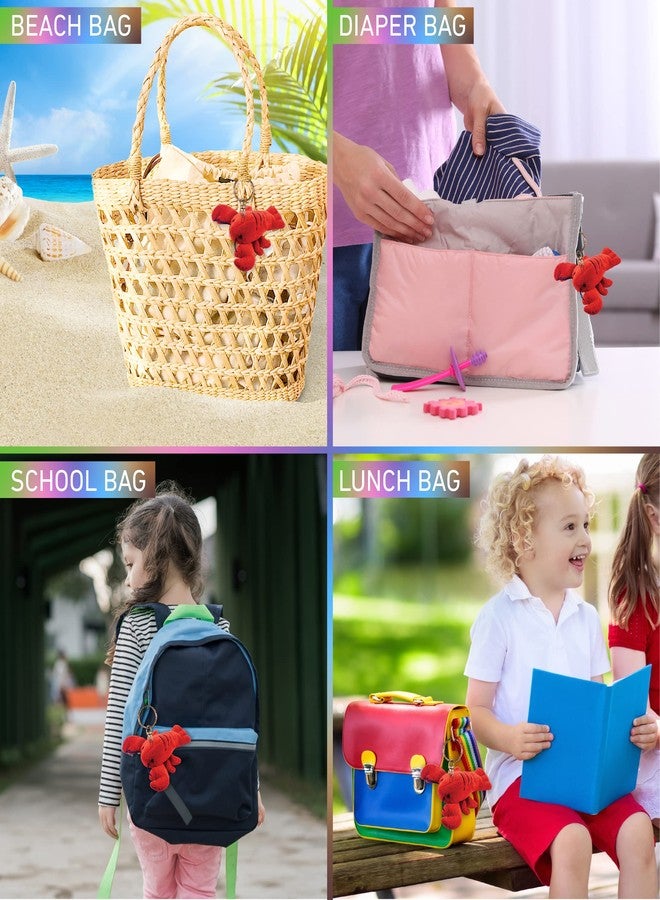 Puzzled Red Lobster Plush Keychain - Super Soft Ocean Animal Stuffed Toy for Backpacks, Purse, Car Keys With Metal Key Ring - 4 Inches - Image 5