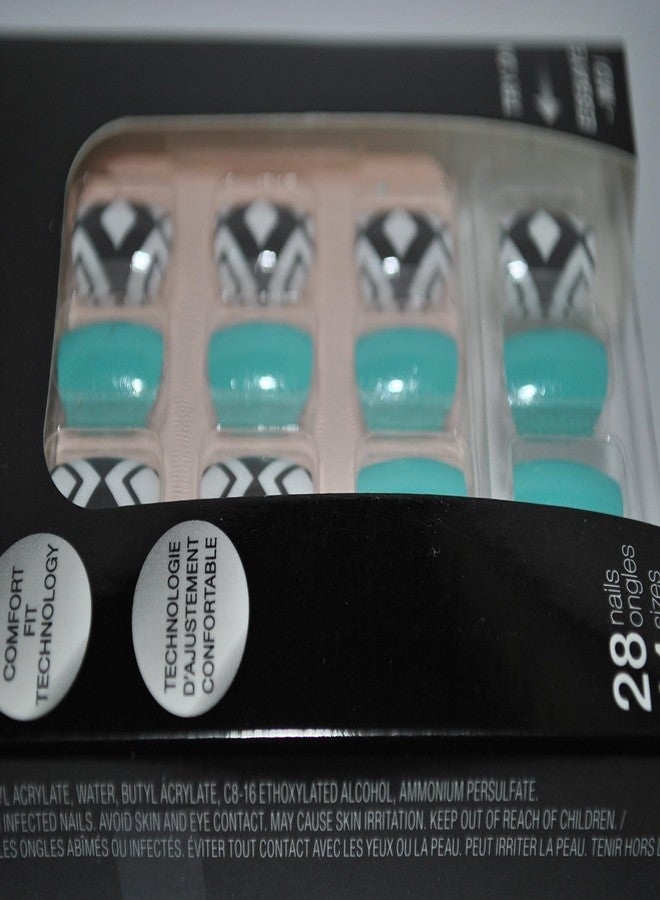 Sensationail Salon Nails Set, 28 Nails, 14 Sizes, Short, Pre-Glued 72155 - Image 2