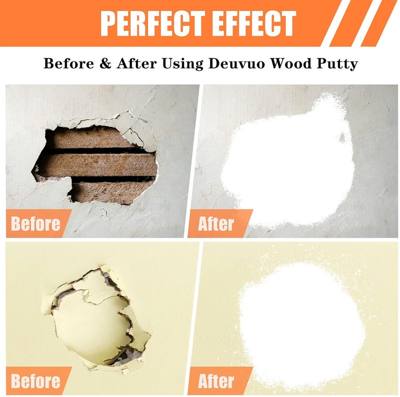 deuvuo Wood Filler, Wood Putty Filler White - Our Wood Grain Filler Offers a Quick and Lasting Fix for Any Damage or Flaw - Paintable, Stainable, Sandable & Quick Drying - 9.87 Ounce - Image 3